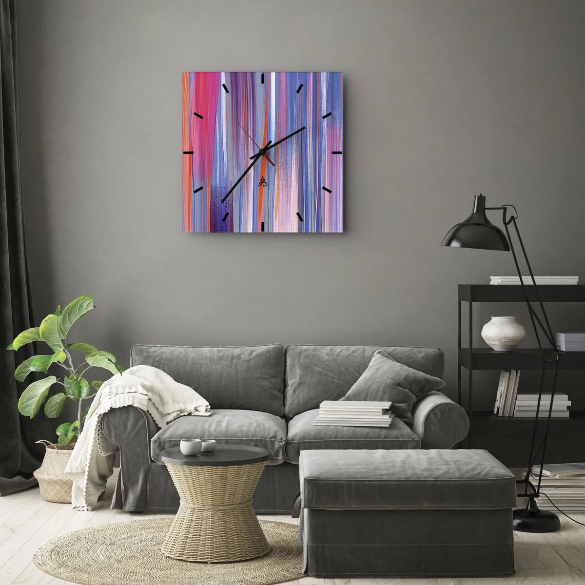 Wandklok - Klok - Opgang naar de regenboog - 30x30 cm