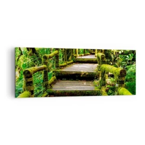 Schilderen op canvas - Door de gang van groen - 140x50 cm