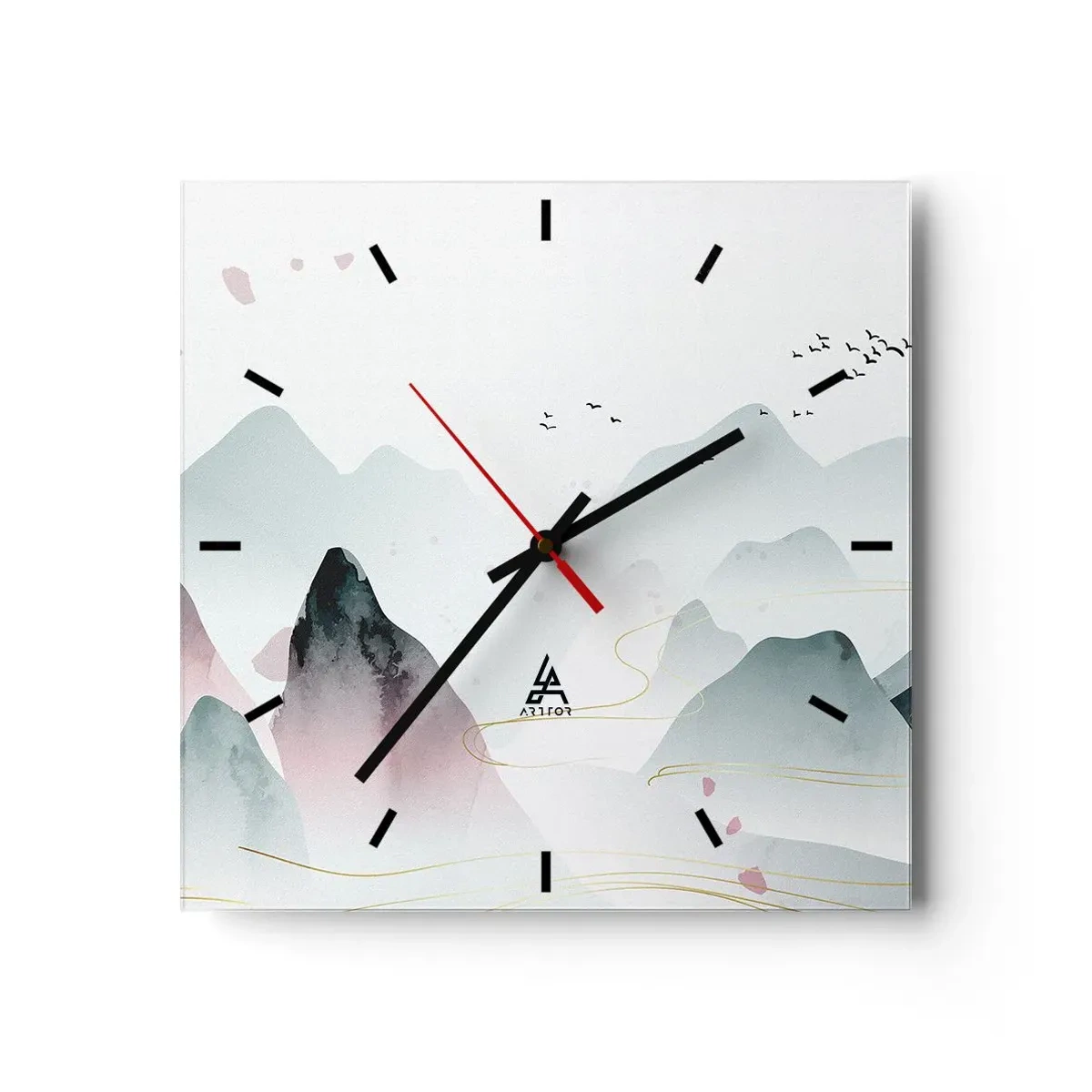 Wandklok - Klok - Over de toppen - 40x40 cm