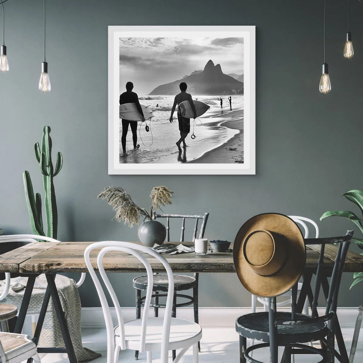 Poster in een witte lijst - Enkele golf samba - 50x50 cm