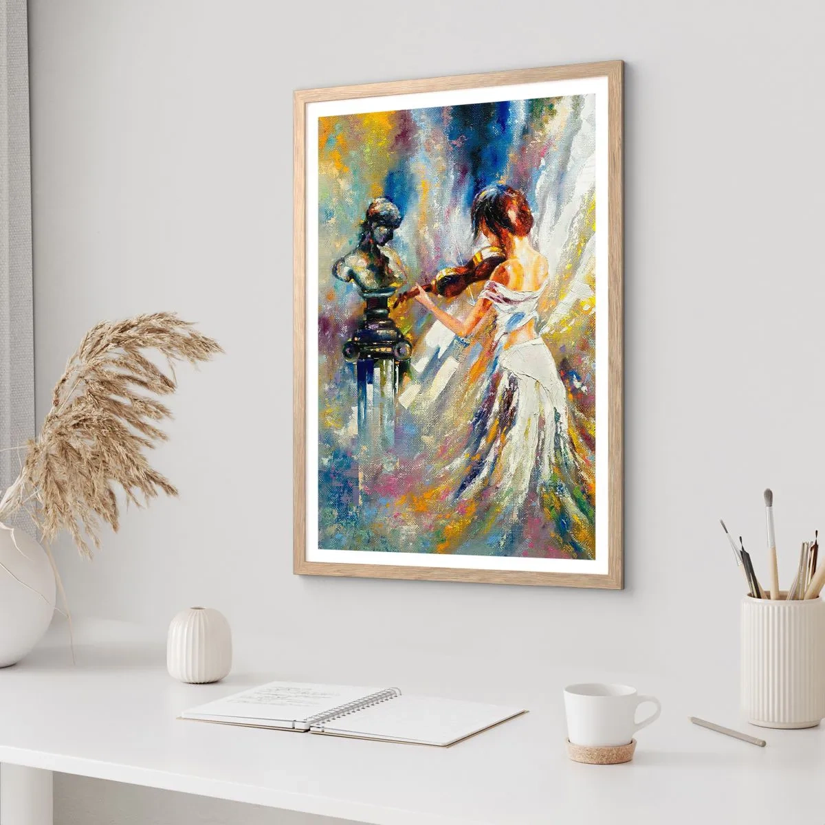 Een poster in een licht eiken lijst - Herleven met gevoel - 30x40 cm