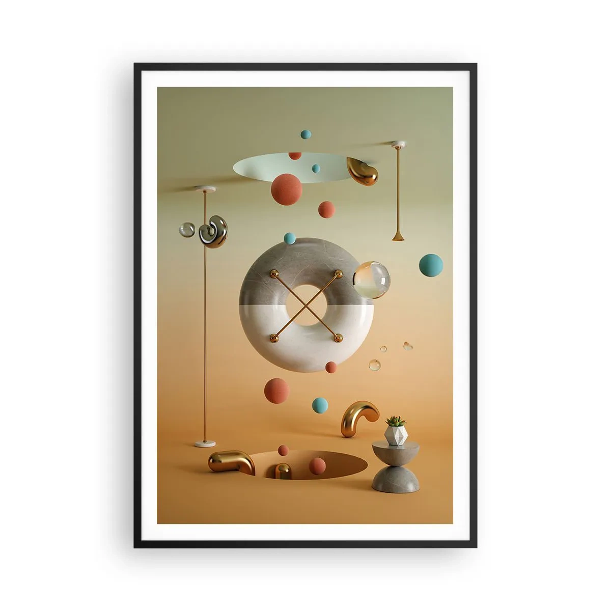 Poster in een zwarte lijst - Er kan van alles gebeuren - 70x100 cm