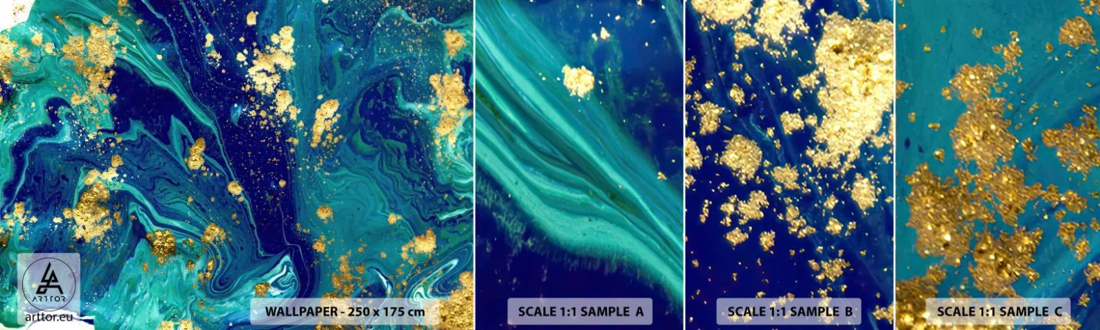 Fotobehang Monster Zelfklevend Deluxe Sticker - De bloemblaadjes van de zon - Abstractie, Deel, Grafisch - 100x30 cm