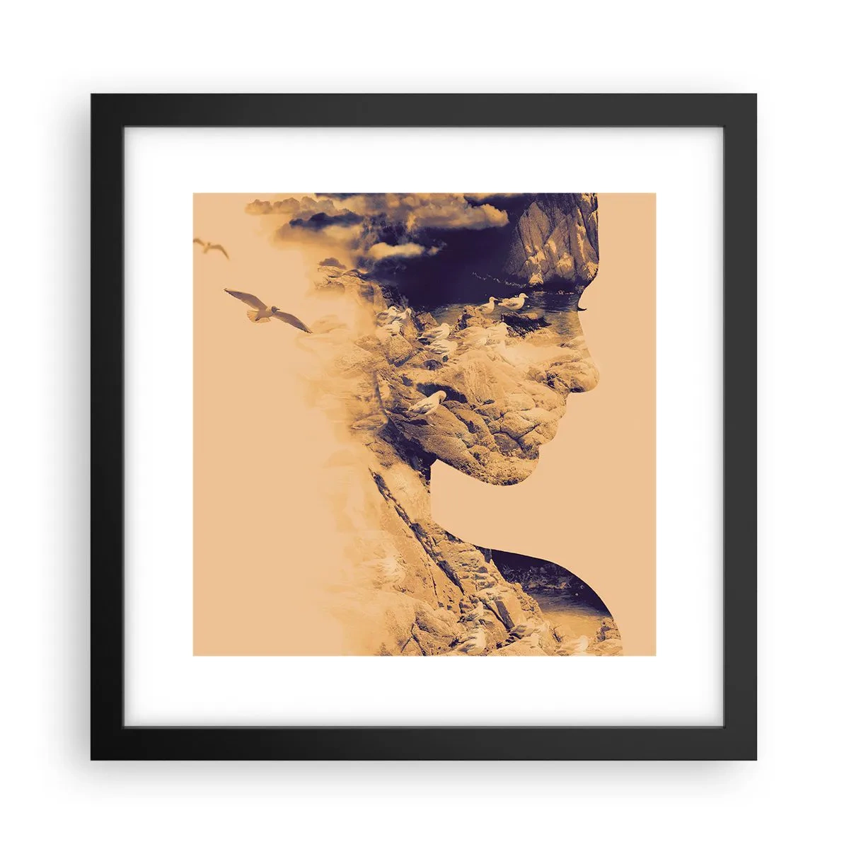 Poster in een zwarte lijst - Van nature mooi - 30x30 cm