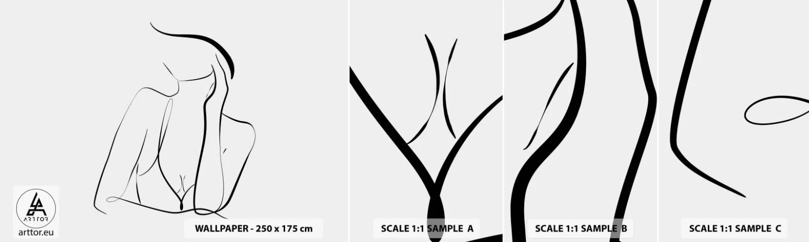 Fotobehang Monster Zelfklevend Deluxe Sticker - Op de golf van dromen - Vrouw, Grafisch, Deel - 100x30 cm