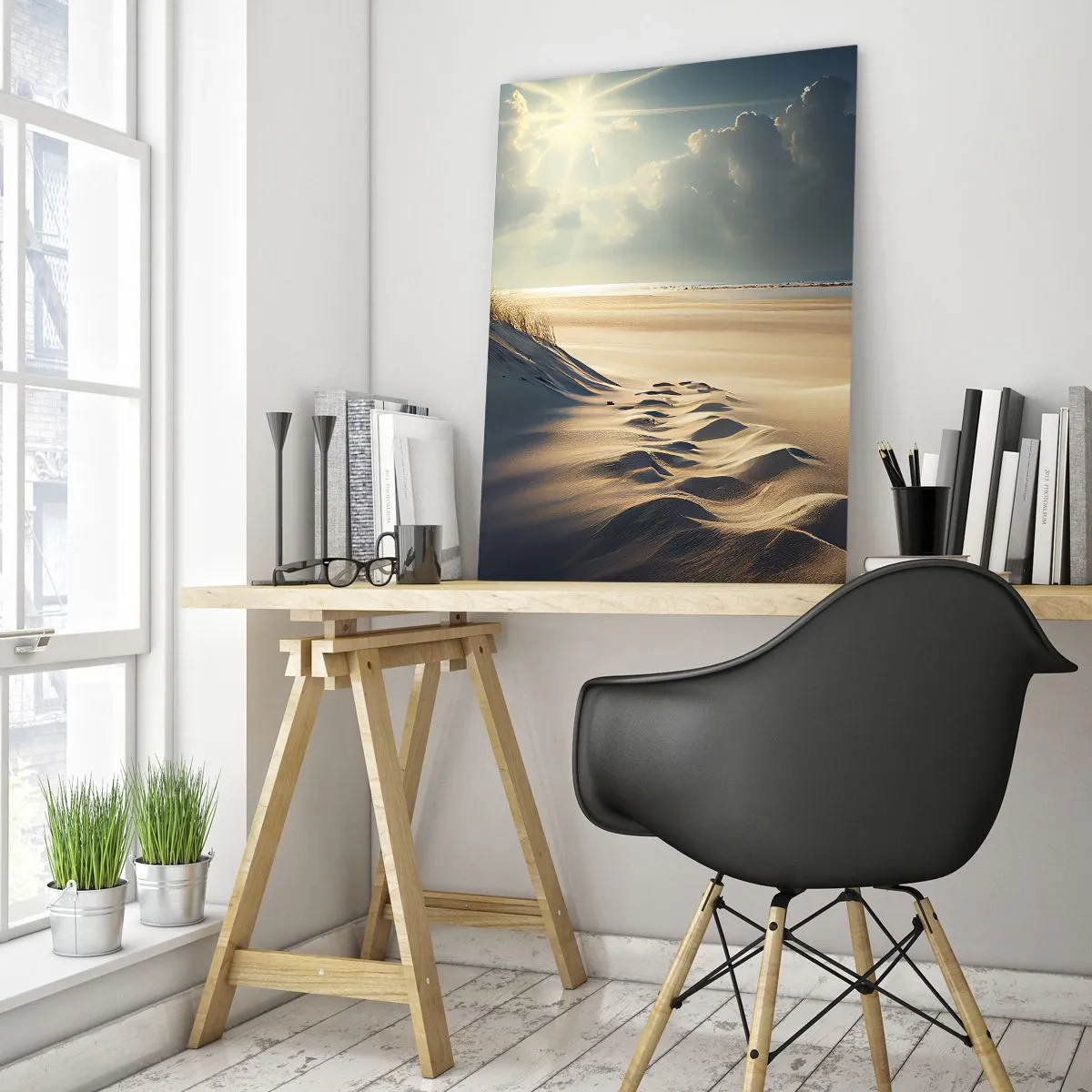 Schilderen op glas - Een rustgevend landschap - 80x120 cm