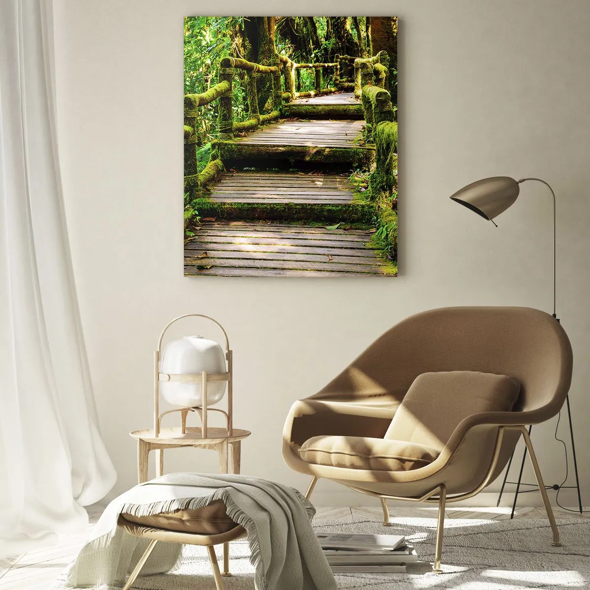 Schilderen op glas - Door de gang van groen - 50x70 cm
