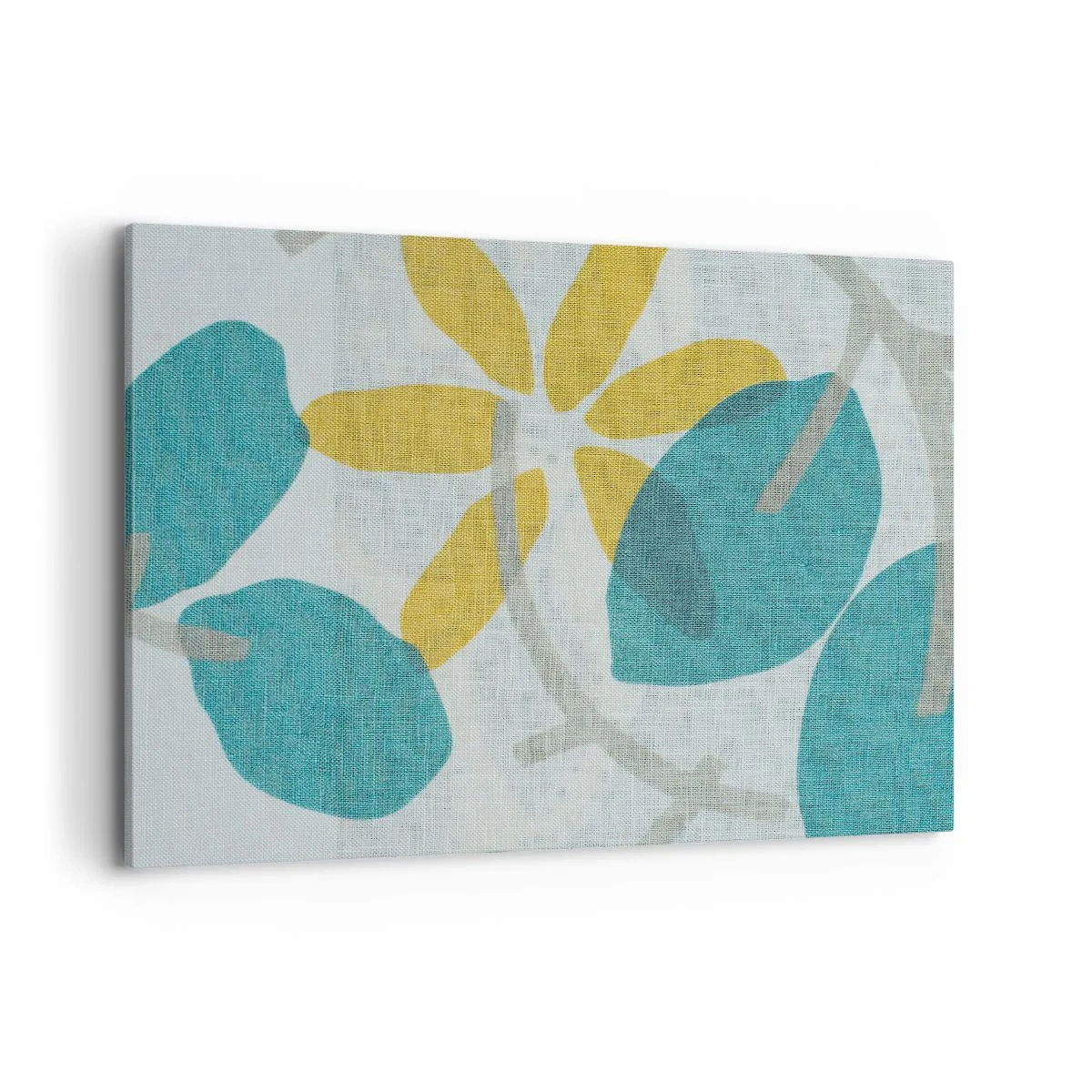 Schilderen op canvas - Tussen de azuurblauwe bladeren - 100x70 cm