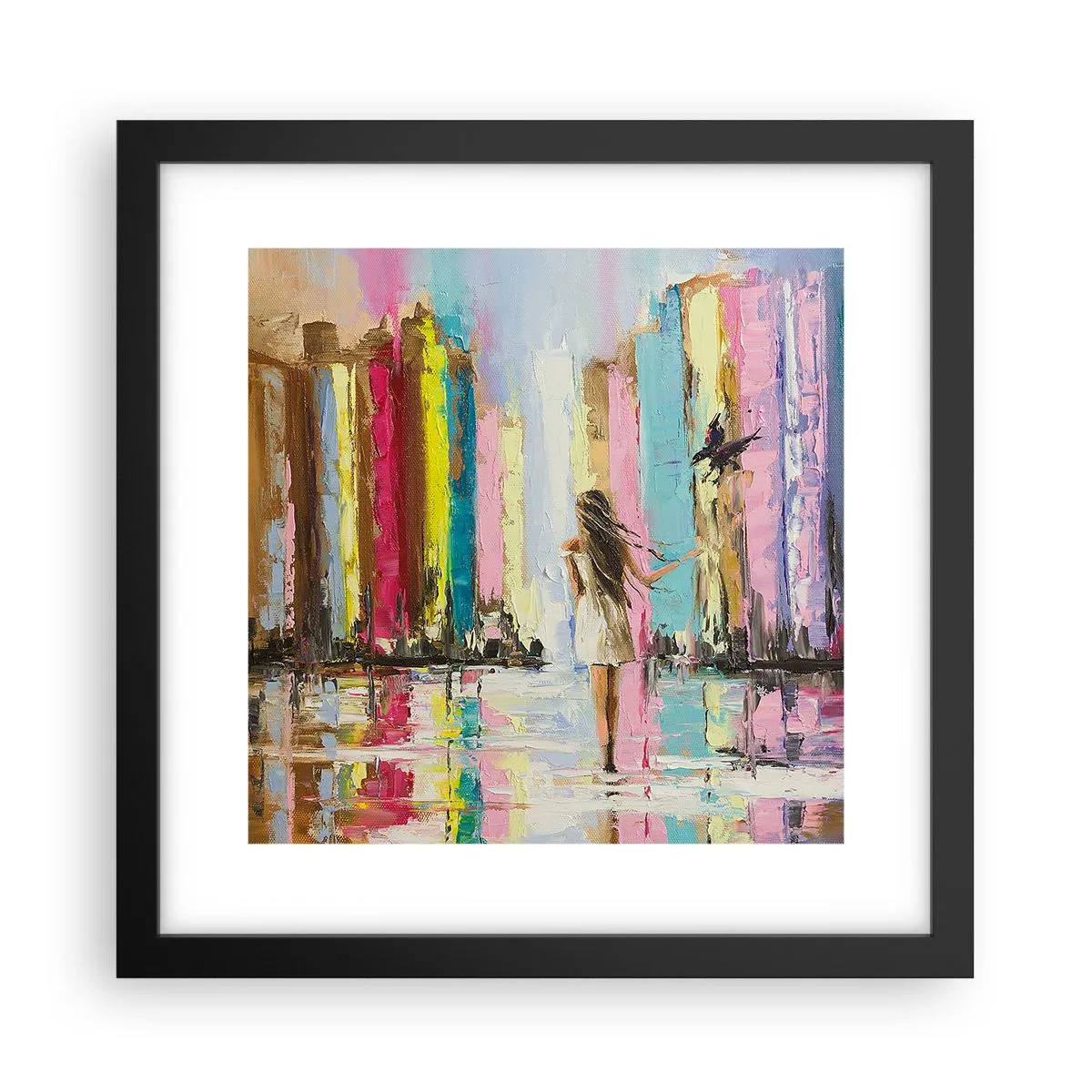 Poster in een zwarte lijst - Volg mij - 30x30 cm