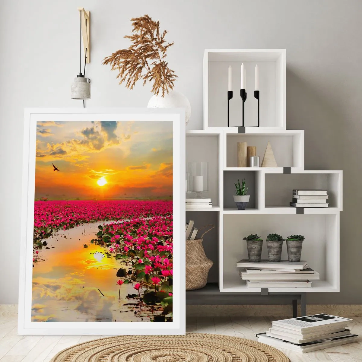 Poster in een witte lijst - Het geheime leven van het meer - 61x91 cm