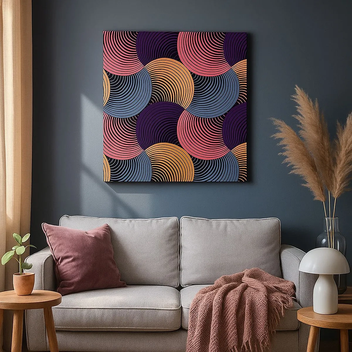 Schilderen op canvas - In een cirkelvormig ritme - 30x30 cm