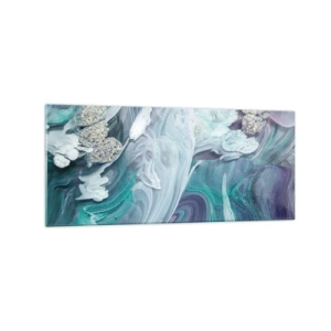 Schilderen op glas - Stromingen van hemelsblauw - 120x50 cm