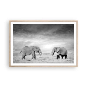 Een poster in een licht eiken lijst - Grijs is mooi - 91x61 cm