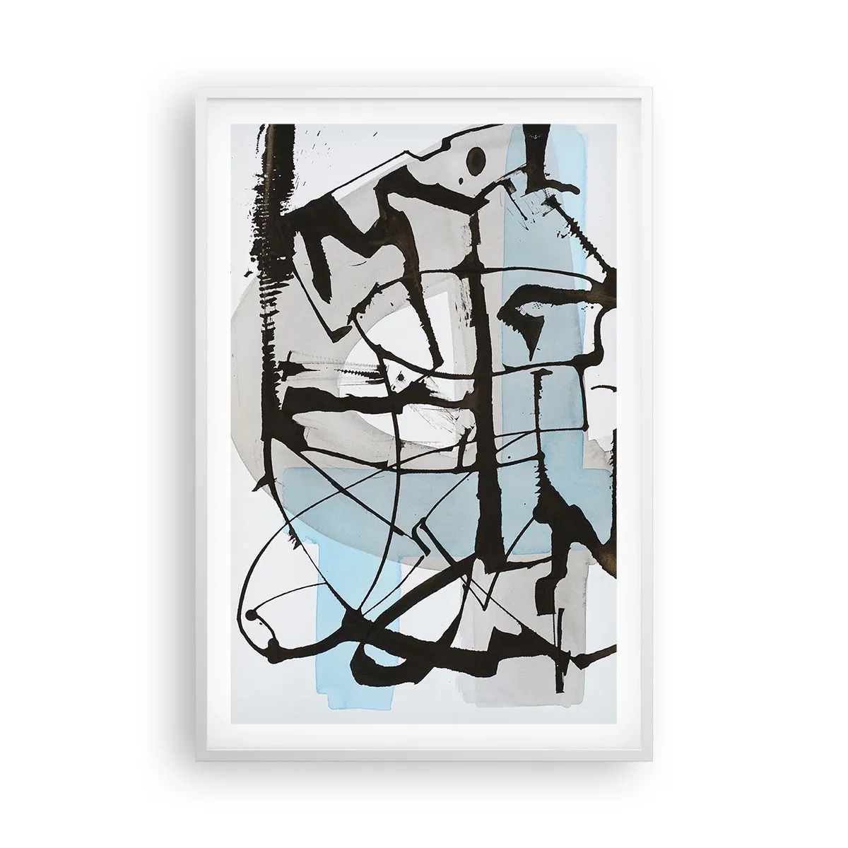 Poster in een witte lijst - Toch blauw - 61x91 cm