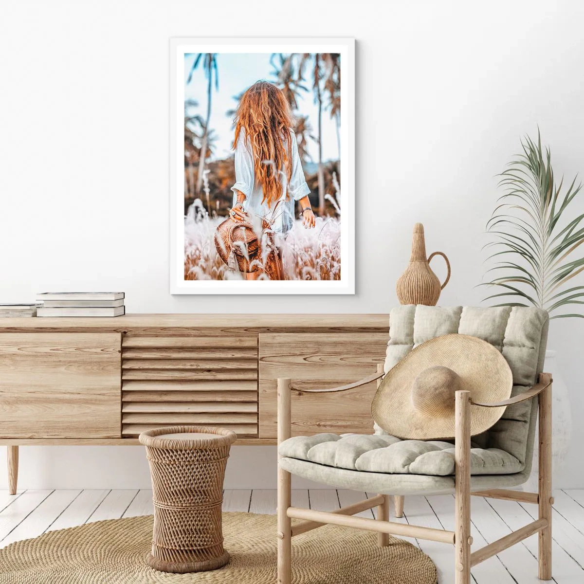 Poster in een witte lijst - Geboren uit graspluis - 50x70 cm