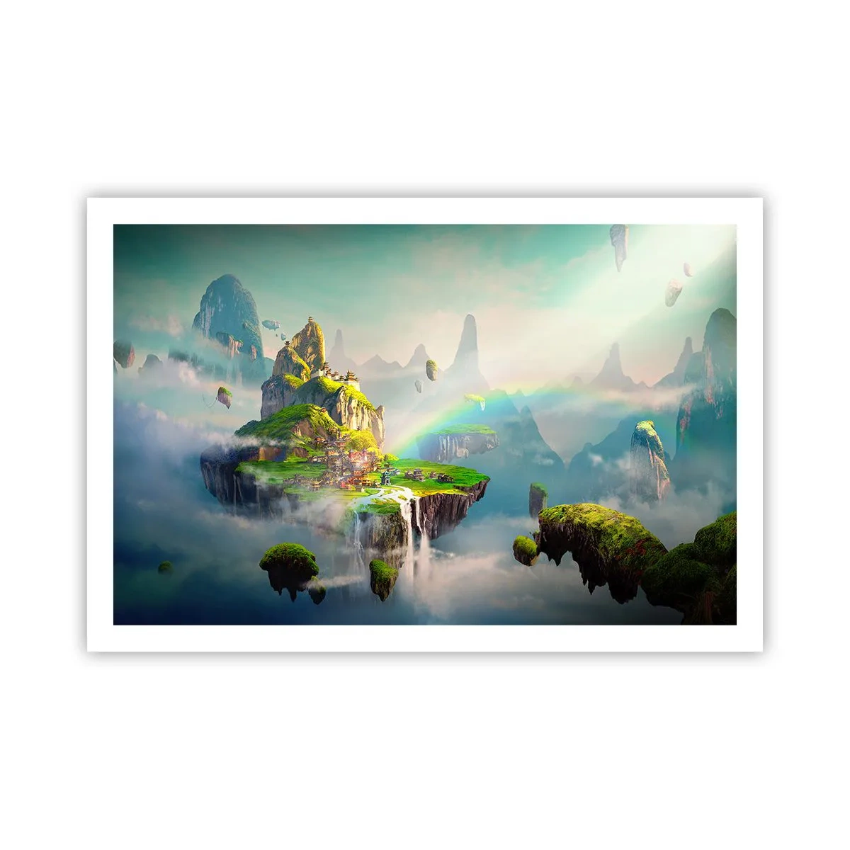 Poster - Midden in de lucht - gelukkige eilanden - 91x61 cm