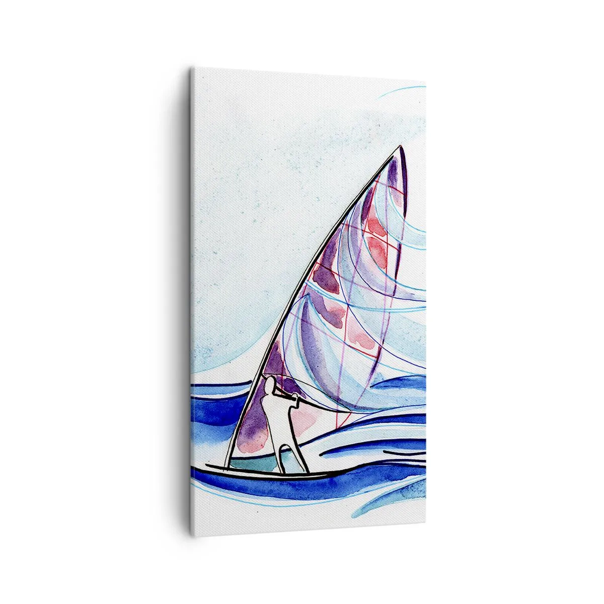Schilderen op canvas - Met de wind op het ritme van de golven - 45x80 cm