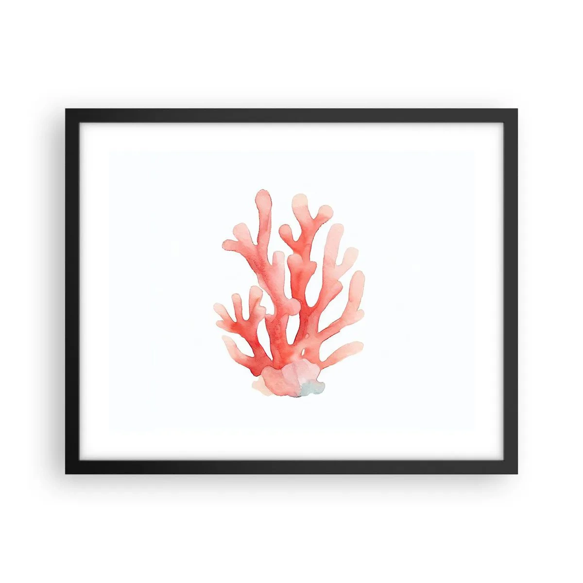 Poster in een zwarte lijst - Koraalkleurig koraal - 50x40 cm