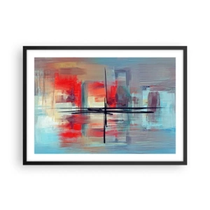 Poster in een zwarte lijst - Een landschap in een onbekende dimensie - 70x50 cm