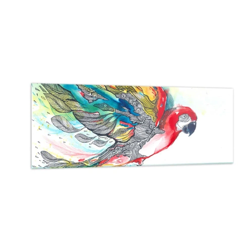 Schilderen op glas - Leef kleurrijk - 140x50 cm