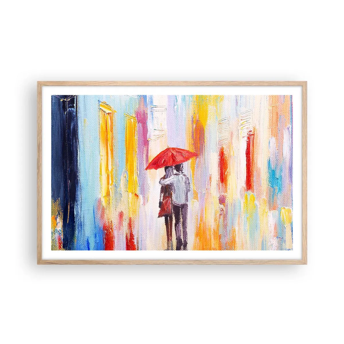 Een poster in een licht eiken lijst - Laat het maar regenen - 91x61 cm