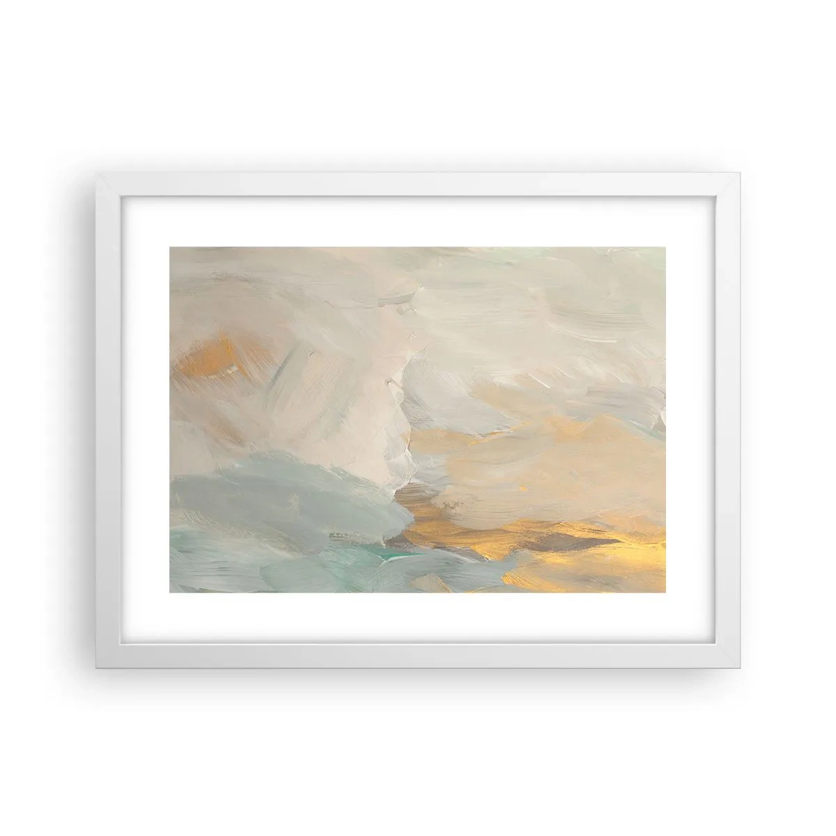 Poster in een witte lijst - Abstractie – het land van zachtheid - 40x30 cm
