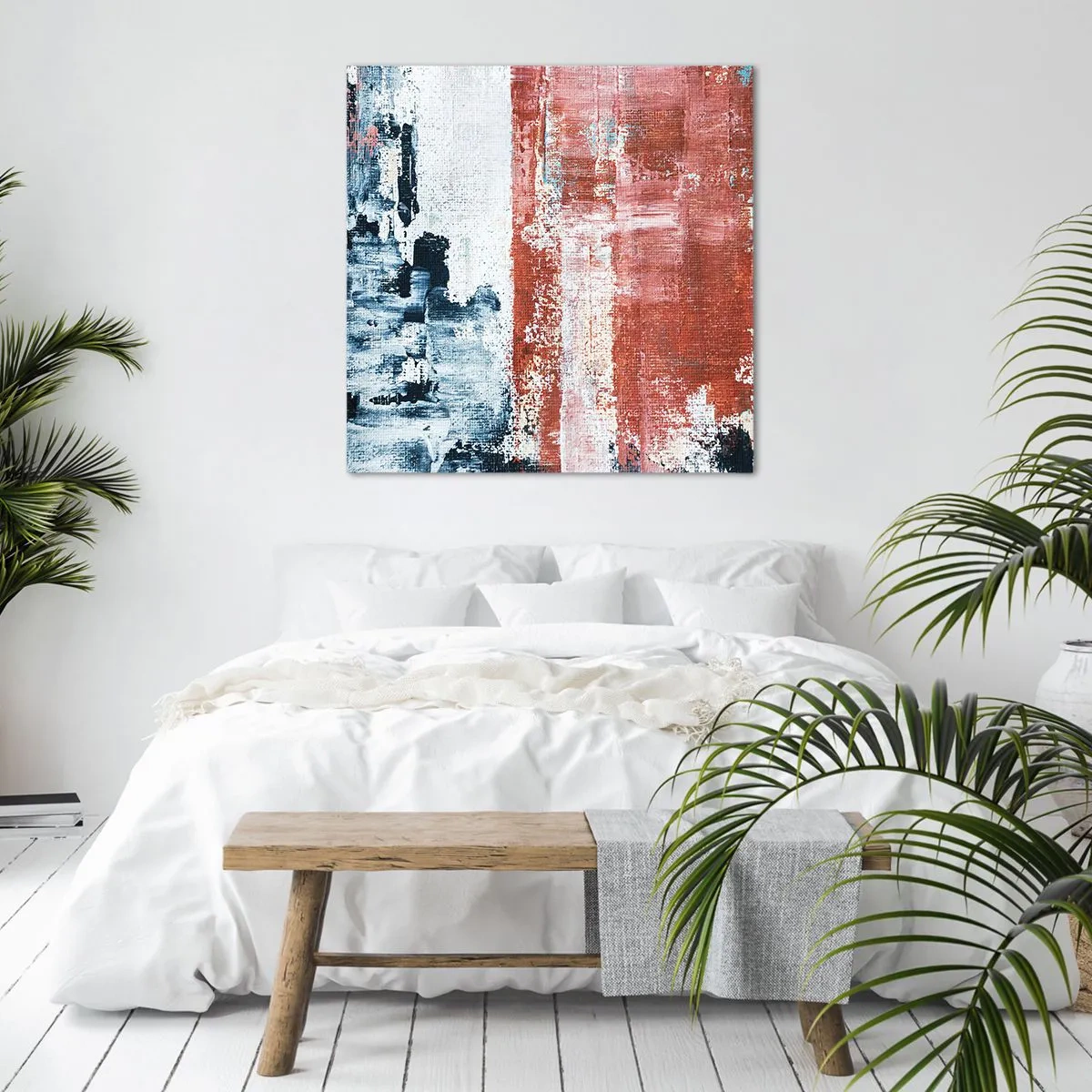 Schilderen op canvas - Fifty Fifty abstract - 60x60 cm