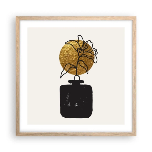 Een poster in een licht eiken lijst - Schoonheid is goud waard - 50x50 cm