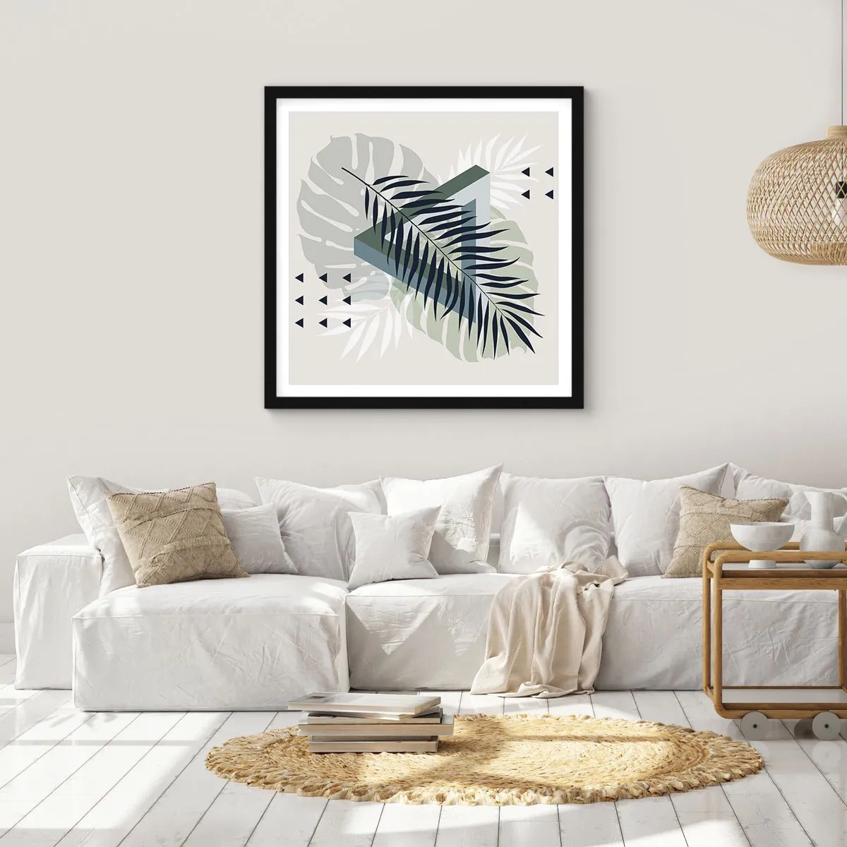 Poster in een zwarte lijst - Natuur en geometrie - twee orden? - 40x40 cm