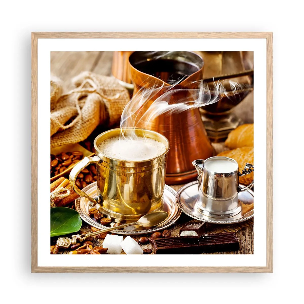 Een poster in een licht eiken lijst - Prettige dag! - 60x60 cm