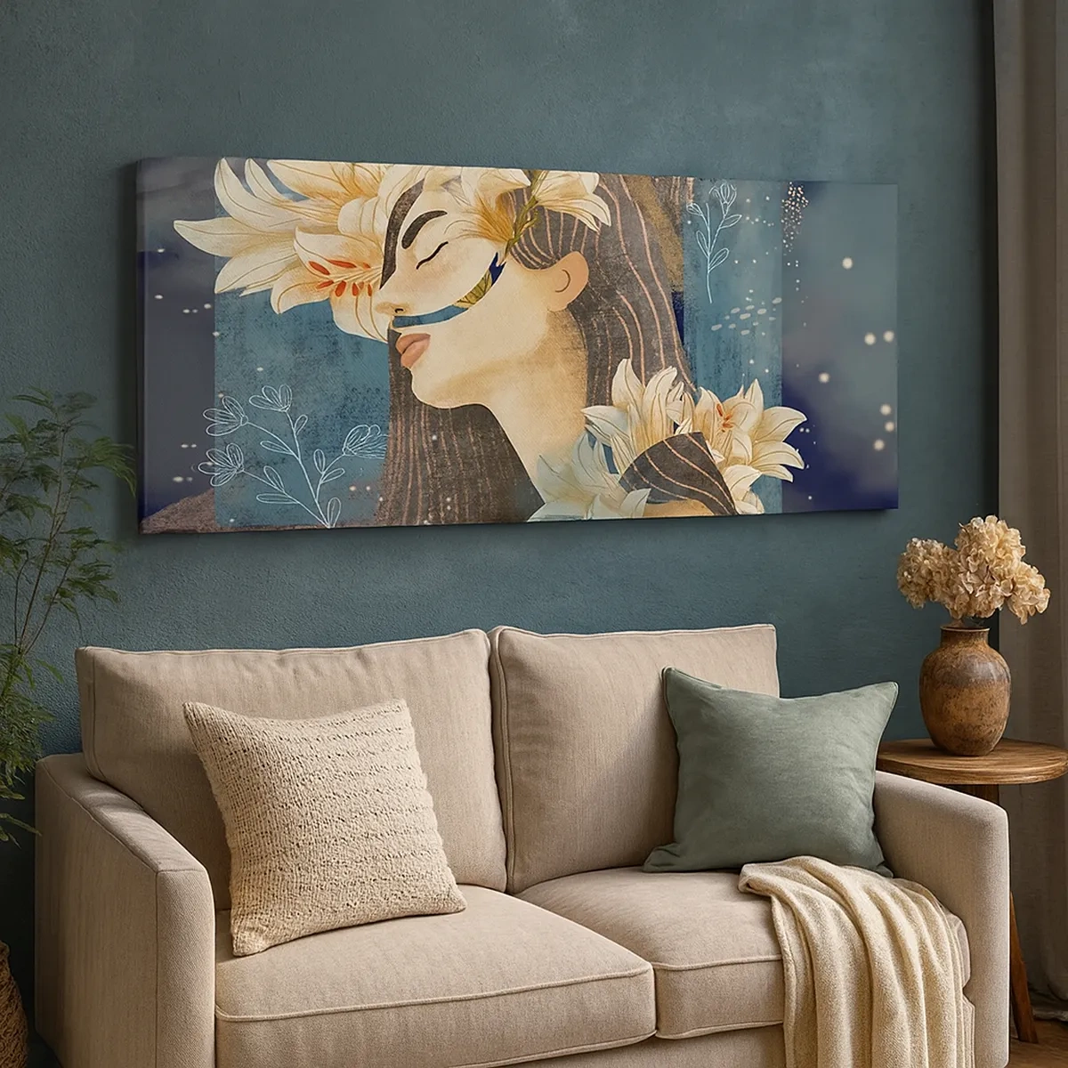 Schilderen op canvas - Een sprookje over een prinses met lelies - 30x30 cm