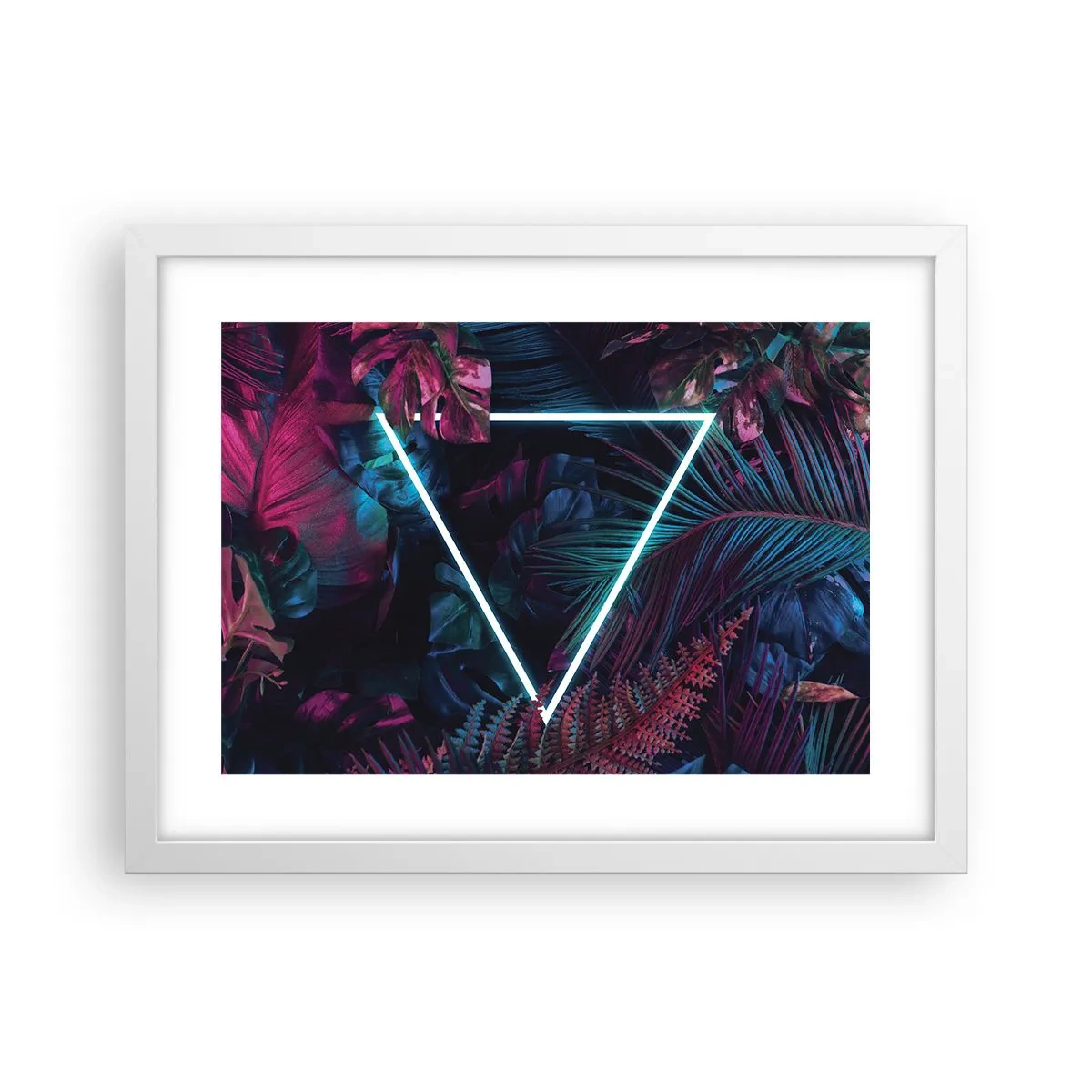 Poster in een witte lijst - Disco-achtige tuin - 40x30 cm
