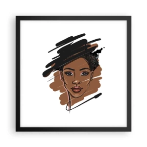 Poster in een zwarte lijst - Zoet als chocolade - 40x40 cm