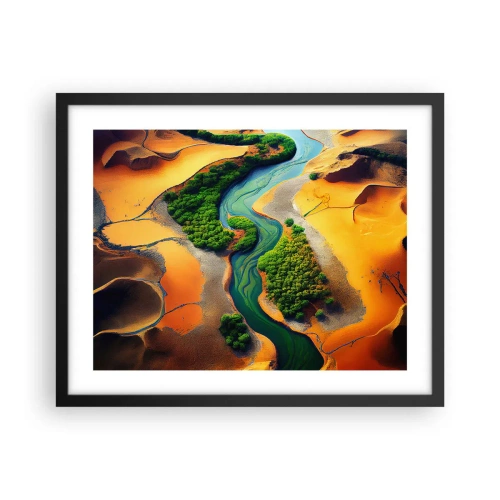 Poster in een zwarte lijst - Levengevende rivier - 50x40 cm