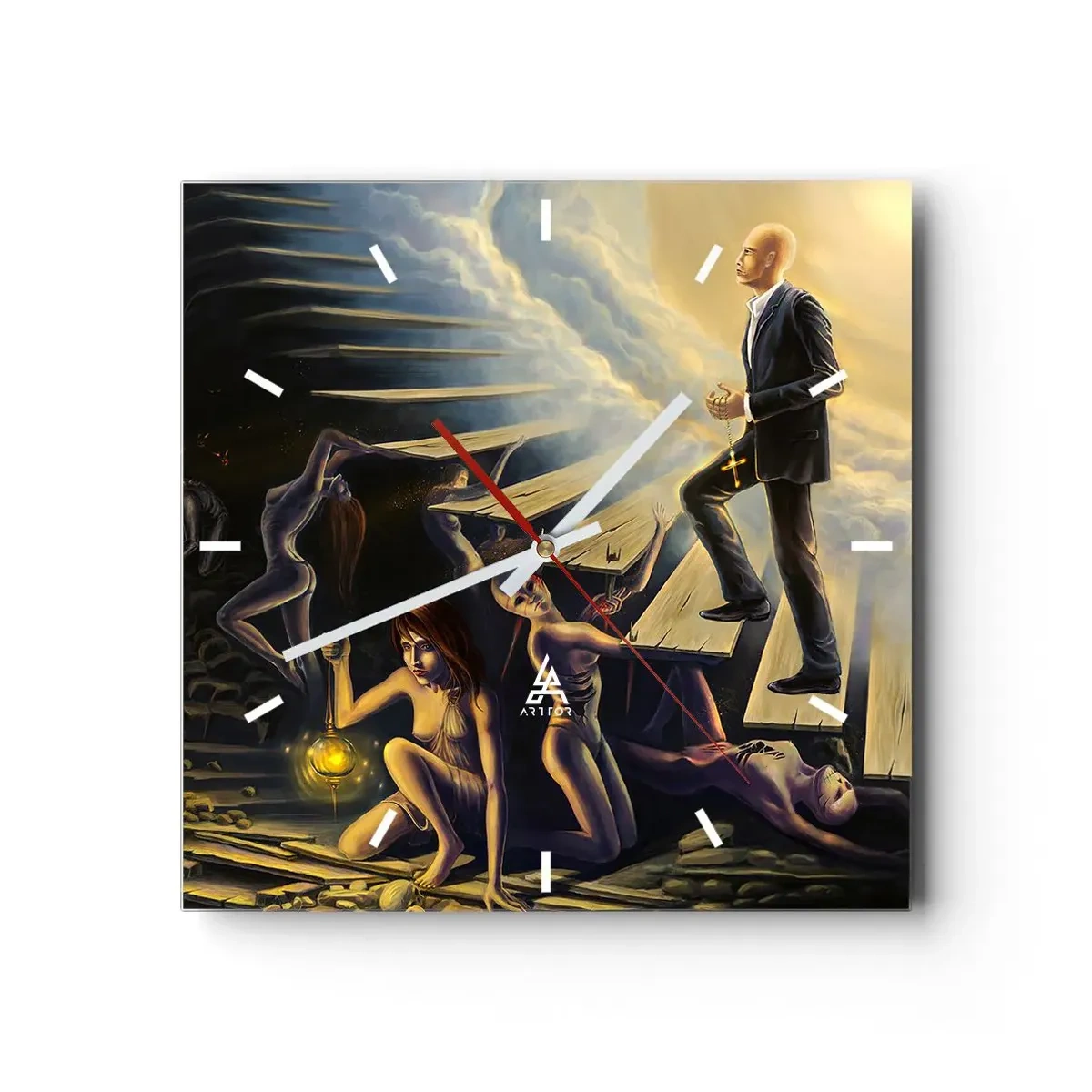 Wandklok - Klok - Danteske reis naar het licht - 30x30 cm