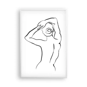 Poster in een witte lijst - Naakt in de ochtend - 61x91 cm