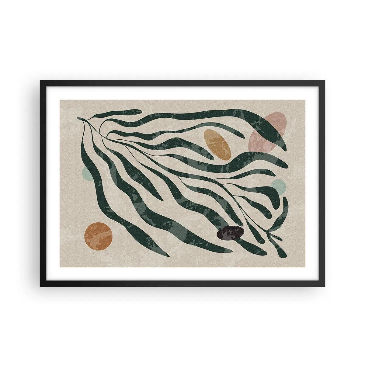 Poster in een zwarte lijst - Tussen het groen - 70x50 cm
