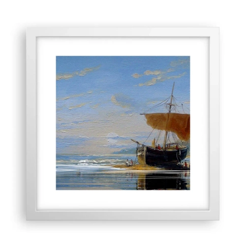 Poster in een witte lijst - Water, bodem, lucht - 30x30 cm