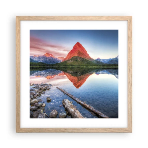 Een poster in een licht eiken lijst - Warmte en koude - 40x40 cm