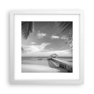 Poster in een witte lijst - Herinnering of droom? - 30x30 cm