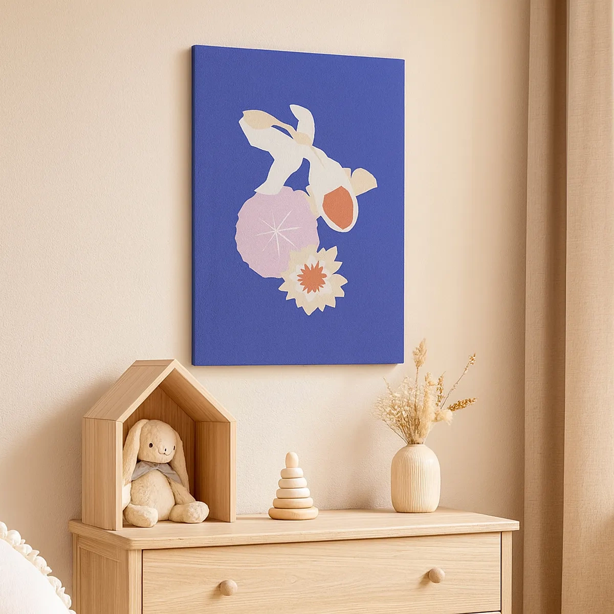 Schilderen op canvas - Compositie van bloemen en knoppen - 50x70 cm