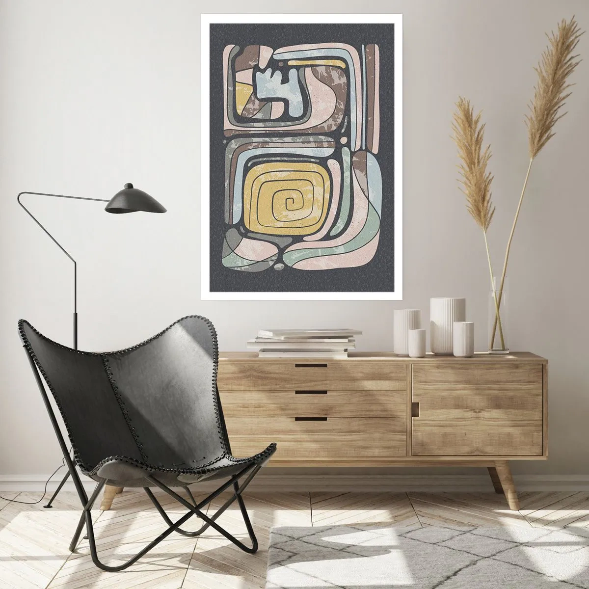 Poster - Abstractie in de precolumbiaanse geest - 50x70 cm