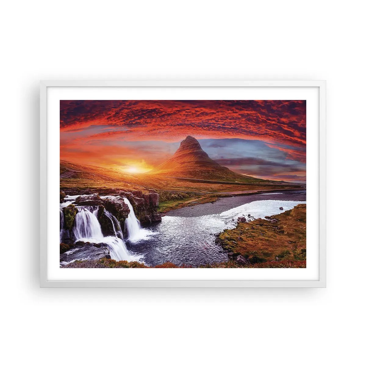 Poster in een witte lijst - Een zicht op Midden-aarde - 70x50 cm