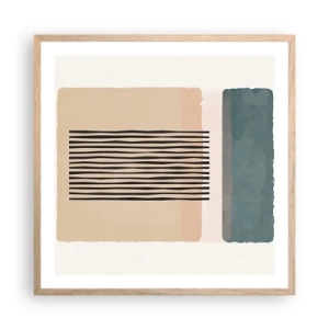 Een poster in een licht eiken lijst - Alles is oke - 60x60 cm