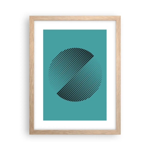 Een poster in een licht eiken lijst - Cirkel – een geometrische variatie - 30x40 cm