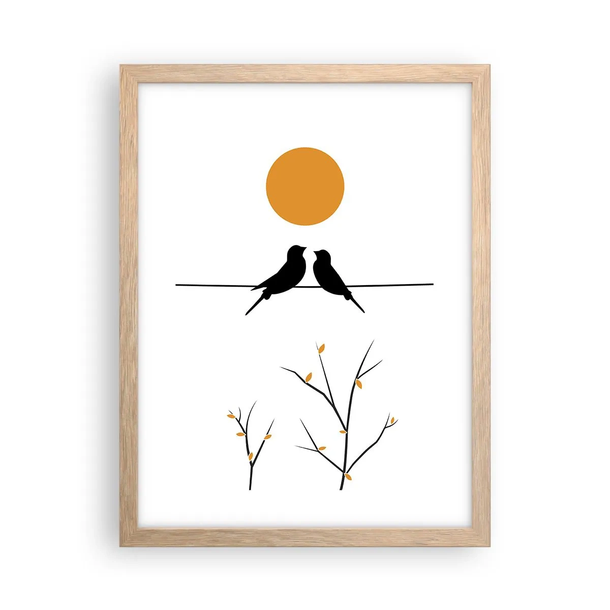 Een poster in een licht eiken lijst - Nachtegalen avond - 30x40 cm