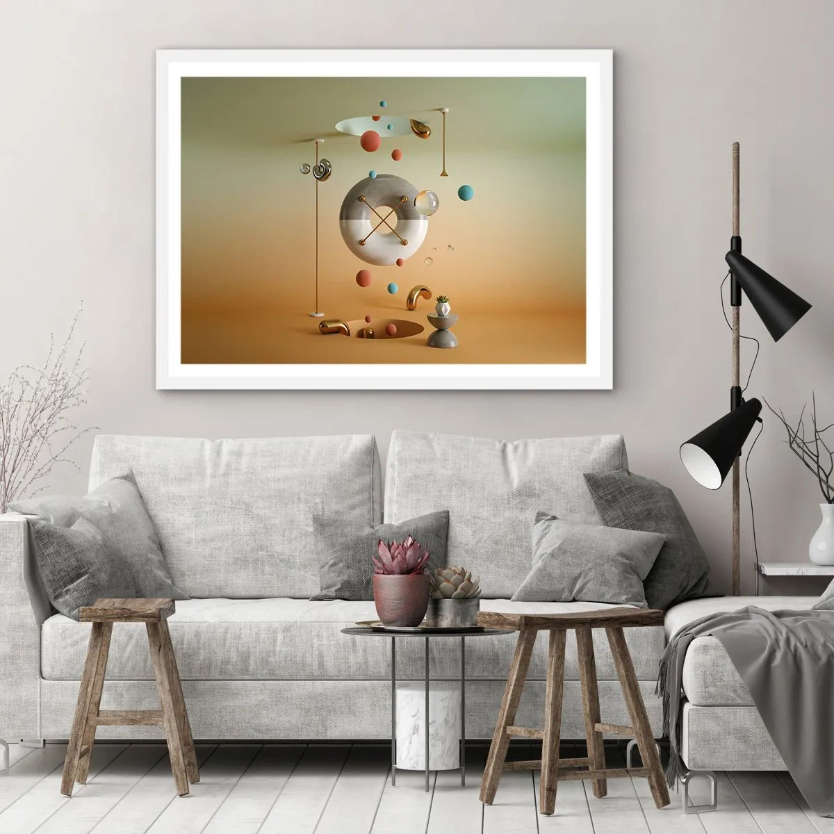 Poster in een witte lijst - Er kan van alles gebeuren - 40x30 cm