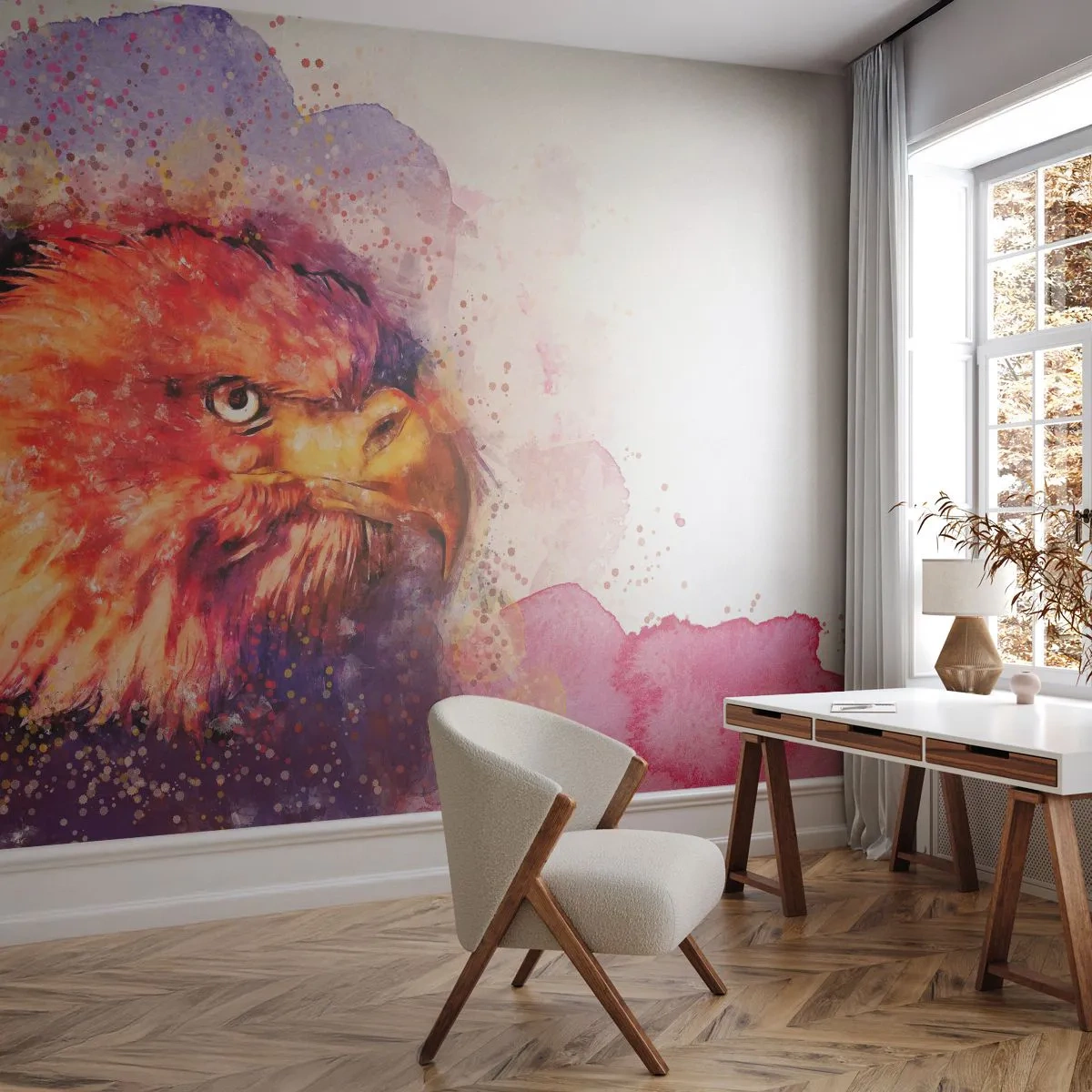 Zelfklevend Fotobehang Deluxe Sticker - Je wilt niet weten wat ik denk - Abstractie, Vogel, Adelaar - 250x175 cm