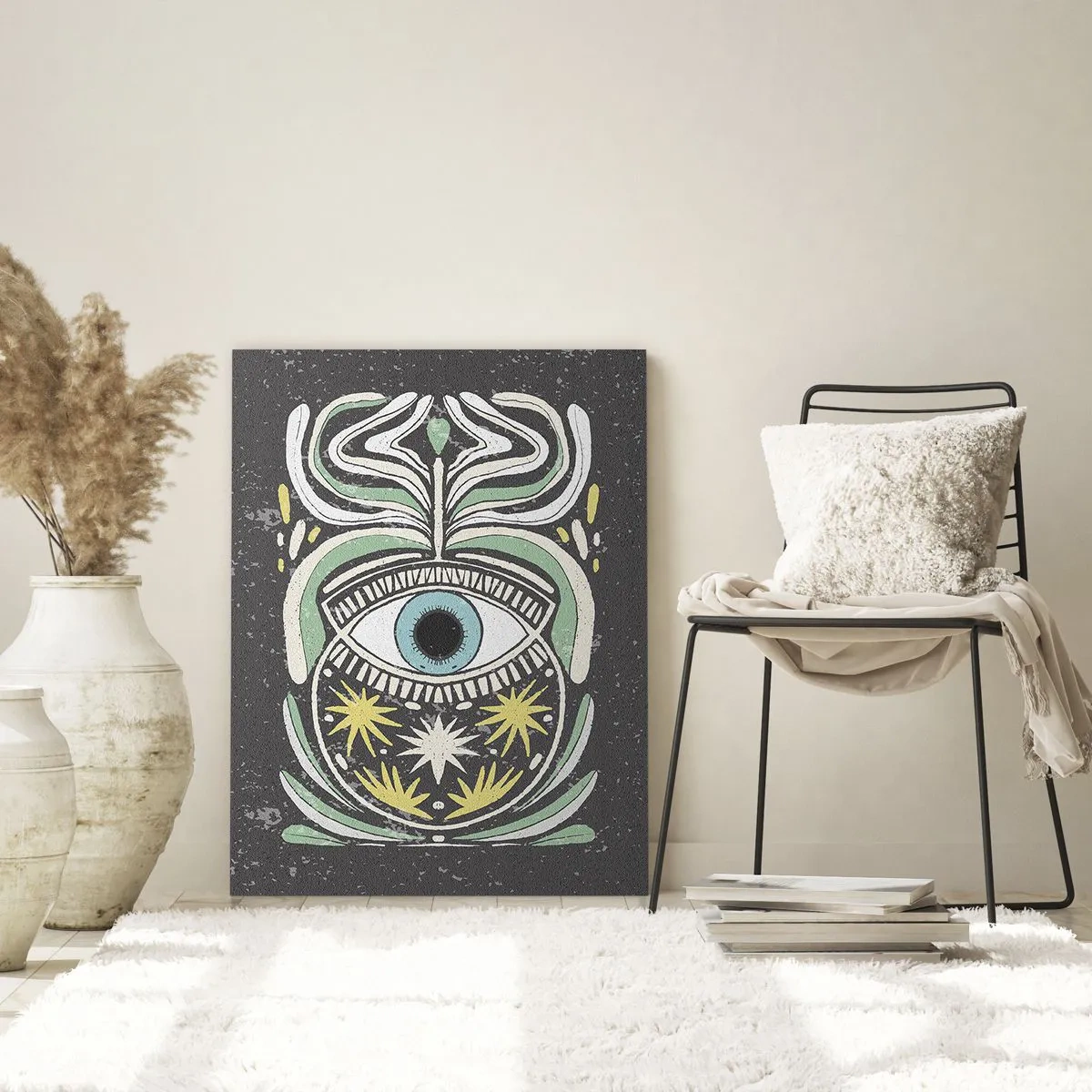 Schilderen op glas - Tribale rituelen - 50x70 cm