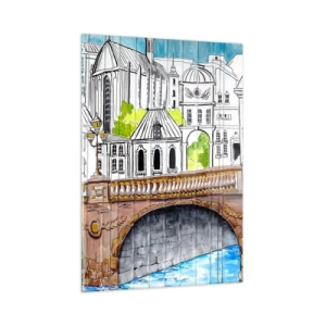 Schilderen op glas - De stad als geschilderd - 50x70 cm